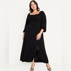 NWT! Black Waist-Defined Square-Neck Maxi Dress - Multiple Sizes 💜🪼